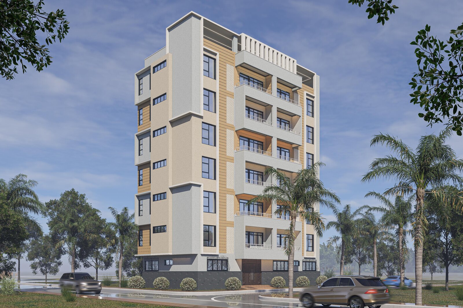 Completed apartment building in Mogadishu